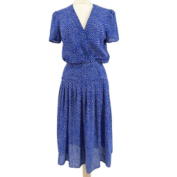 maggy boutique Dresses & Skirts - 1980's dress women's 10 Maggy Boutique Vintage Short Sleeve Blouson blue